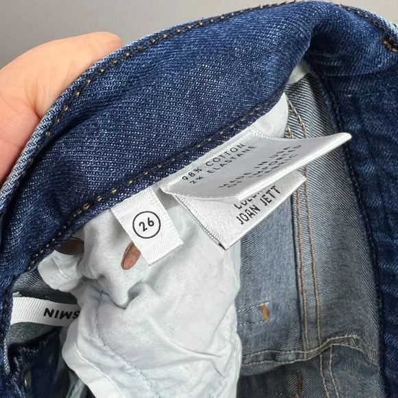 GRLFRND Yasmin Mid Rise Skinny Jeans Size 26 Joan Jett Wash Blue Button Fly - Picture 11 of 13